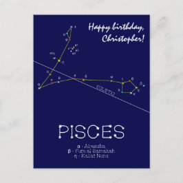Zodiac Constellation Pisces Postkarte