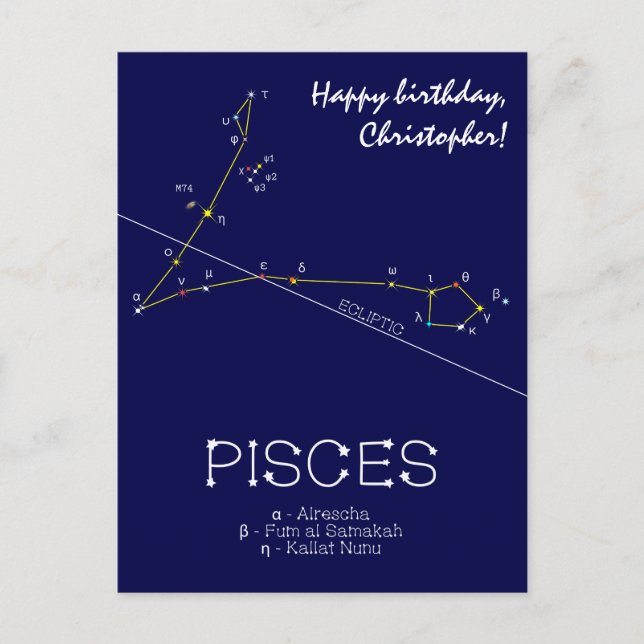 Zodiac Constellation Pisces Postkarte (Vorderseite)