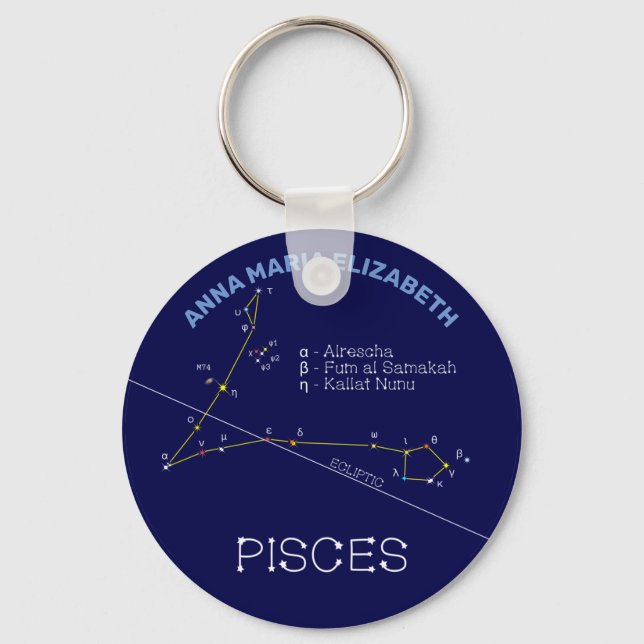 Zodiac Constellation Pisces Schlüsselanhänger (Vorderseite)