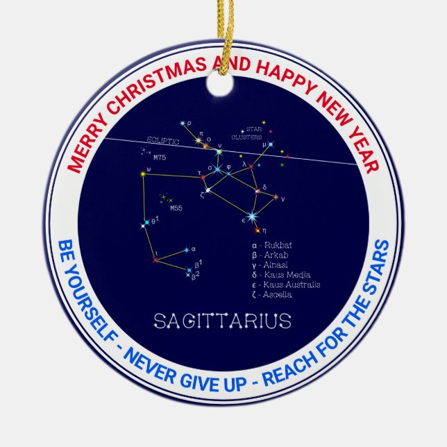Zodiac Constellation Sagittarius Keramik Ornament (Vorne)