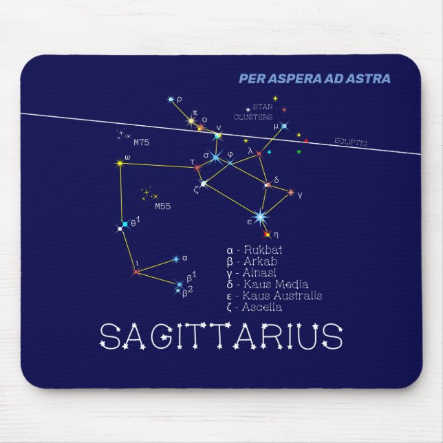 Zodiac Constellation Sagittarius Mousepad (Vorne)