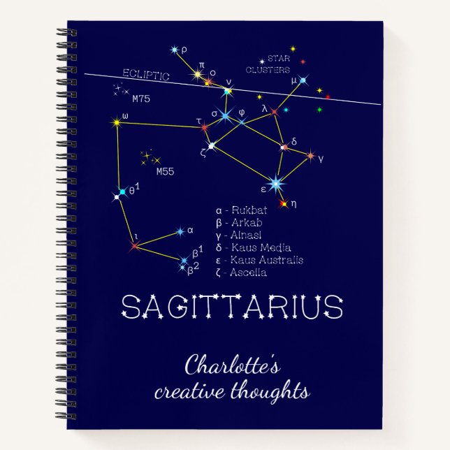 Zodiac Constellation Sagittarius Notizbuch (Vorderseite)