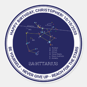 Zodiac Constellation Sagittarius Runder Aufkleber
