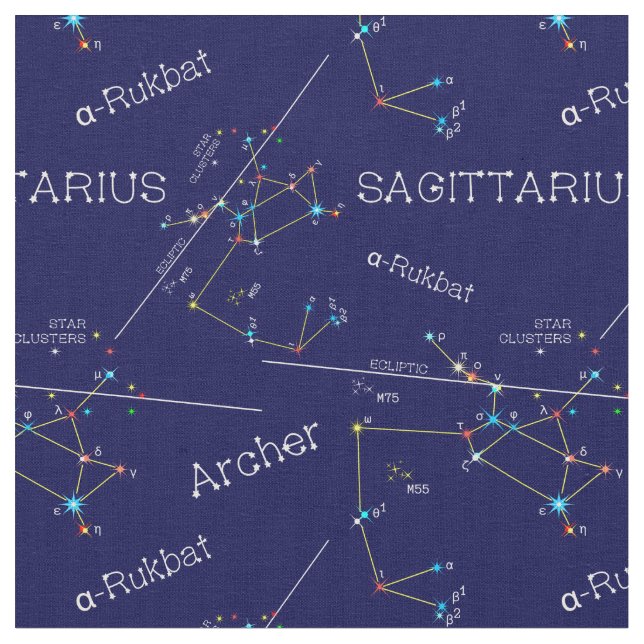 Zodiac Constellation Sagittarius Stoff (Nahaufnahme)