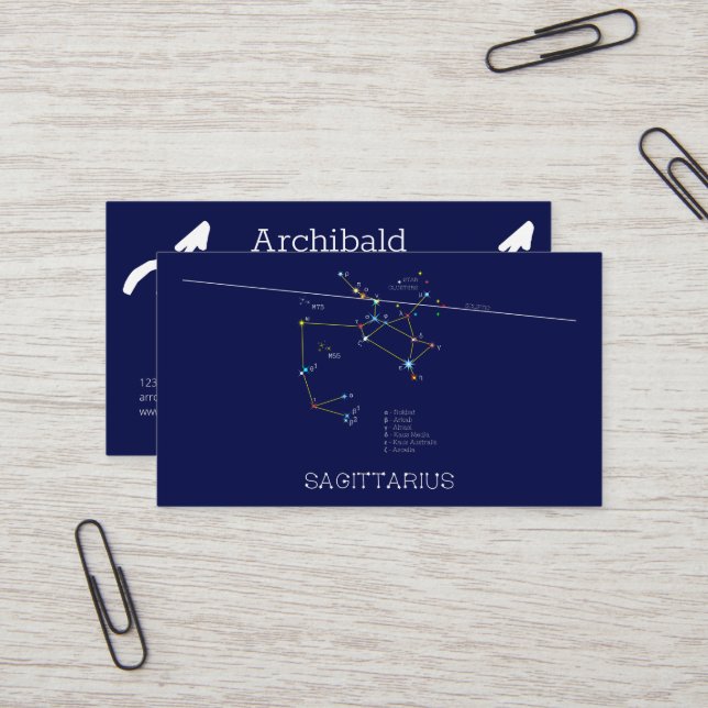 Zodiac Constellation Sagittarius Visitenkarte (Vorderseite/Rückseite Beispiel)