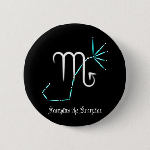 Zodiac Constellation Scorpio Button