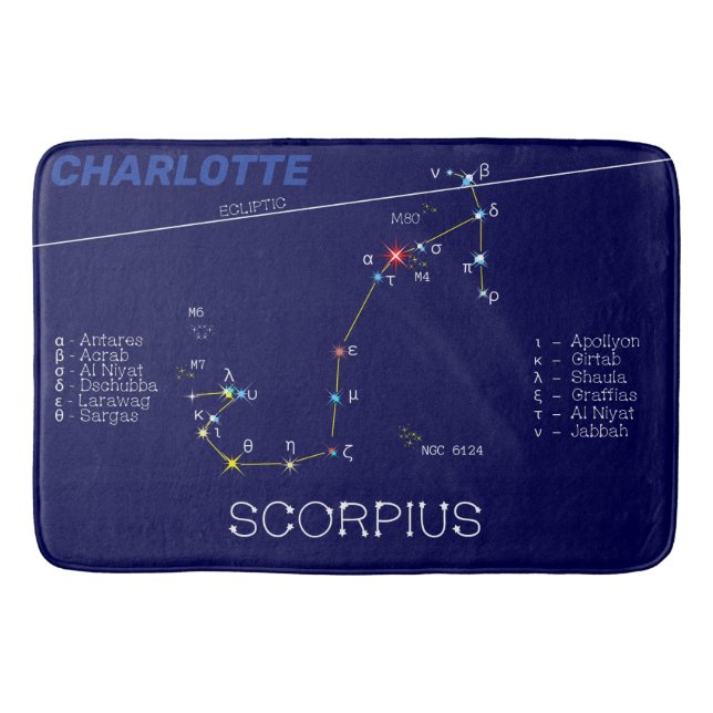 Zodiac Constellation Scorpius Badematte (Vorderseite)