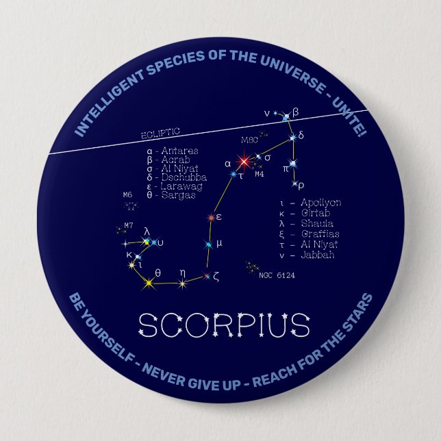 Zodiac Constellation Scorpius Button (Vorderseite)