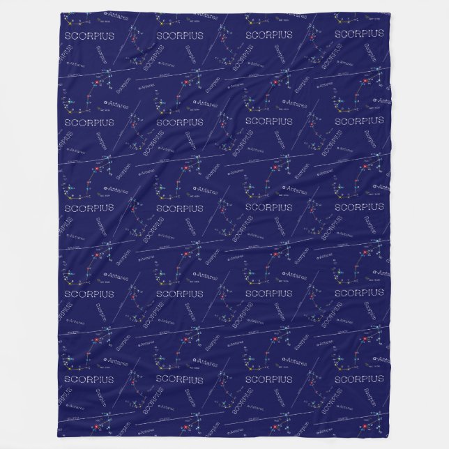 Zodiac Constellation Scorpius Fleecedecke (Vorderseite)