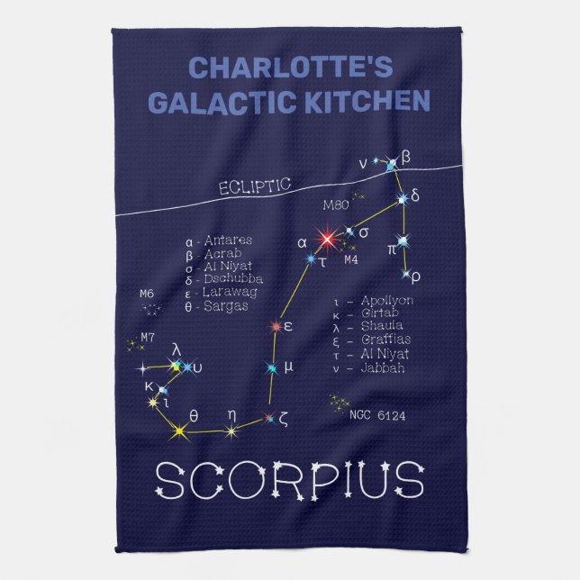 Zodiac Constellation Scorpius Geschirrtuch (Vertikal)