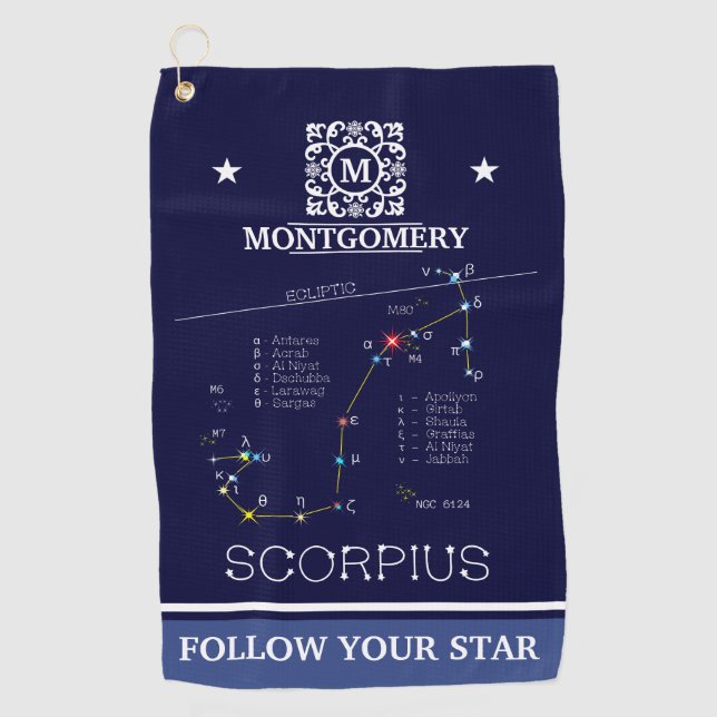 Zodiac Constellation Scorpius Golfhandtuch (Vorderseite)
