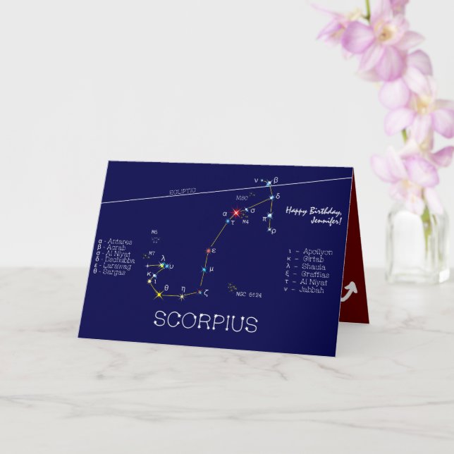 Zodiac Constellation Scorpius Karte (Orchidee)