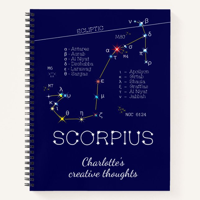 Zodiac Constellation Scorpius Notizbuch (Vorderseite)