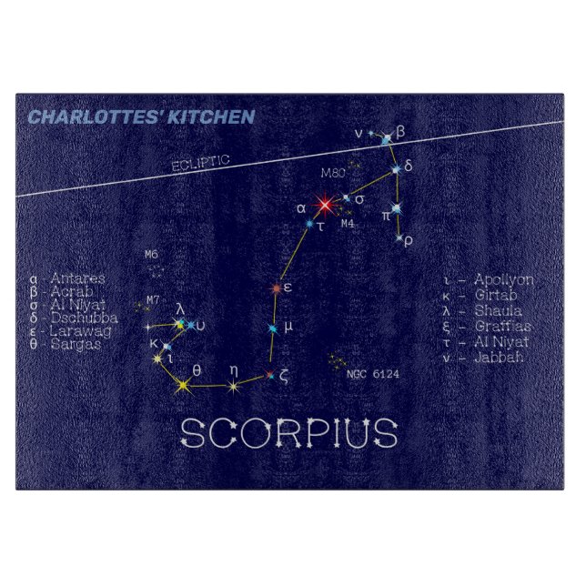 Zodiac Constellation Scorpius Schneidebrett (Vorderseite)