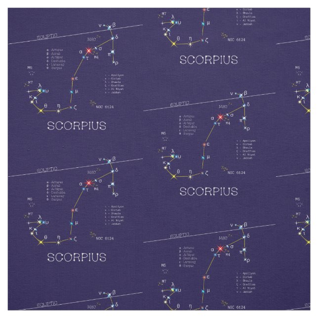 Zodiac Constellation Scorpius Stoff (Muster)