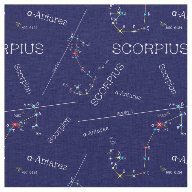 Zodiac Constellation Scorpius Stoff (Nahaufnahme)