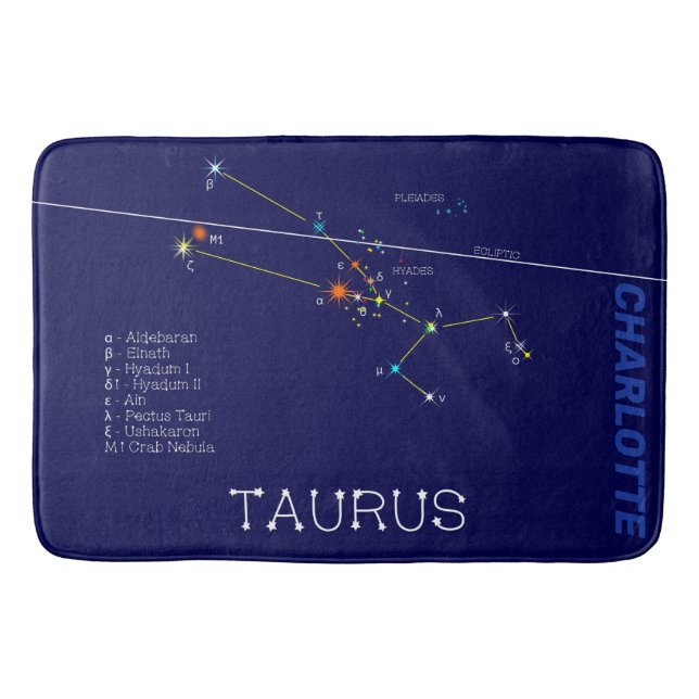 Zodiac Constellation Taurus Badematte (Vorderseite)