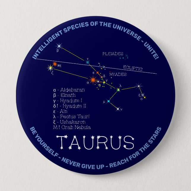 Zodiac Constellation Taurus Button (Vorderseite)