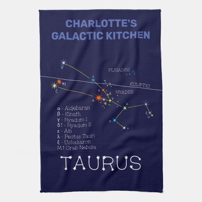 Zodiac Constellation Taurus Geschirrtuch (Vertikal)