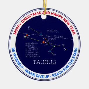 Zodiac Constellation Taurus Keramik Ornament
