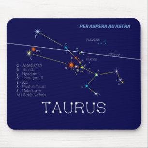 Zodiac Constellation Taurus Mousepad