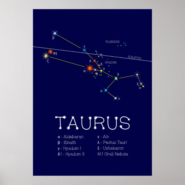 Zodiac Constellation Taurus Poster (Vorne)