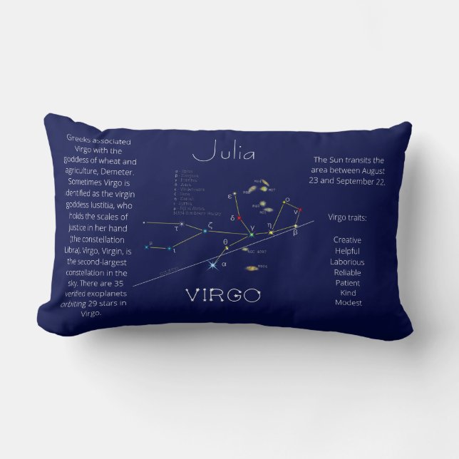 Zodiac Constellation Virgo Funny Unique Lendenkissen (Vorderseite)