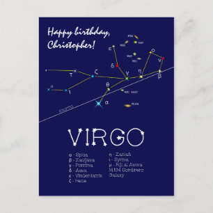 Zodiac Constellation Virgo Postkarte