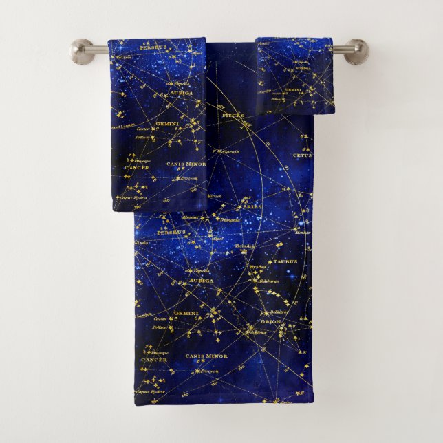 Zodiac Constellations Galaxy Badhandtuch Set (Insitu)