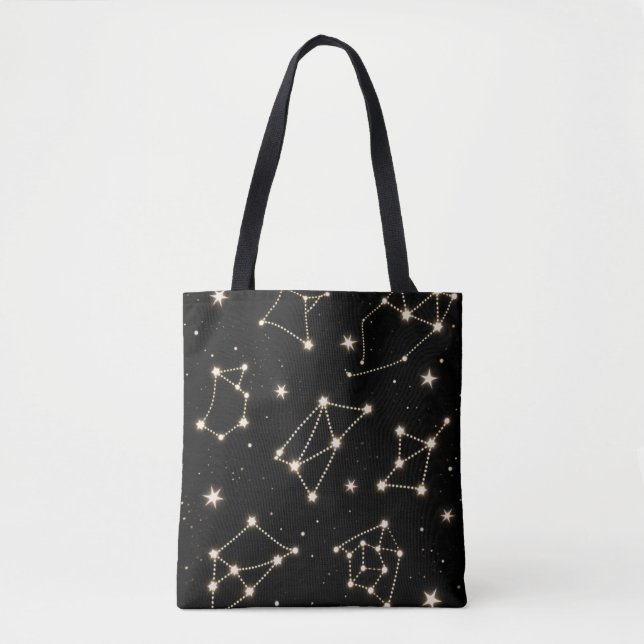 Zodiac Constellations Muster Tasche (Vorderseite)