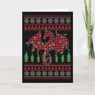 Zodiac-Drache hässliche Weihnachtslichter Drachenl Karte
