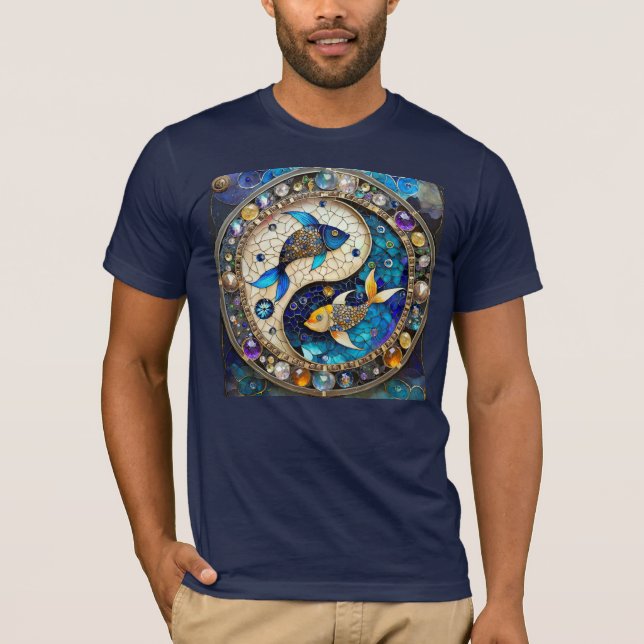Zodiac - Fische Fischjin und Yang T-Shirt (Vorderseite)