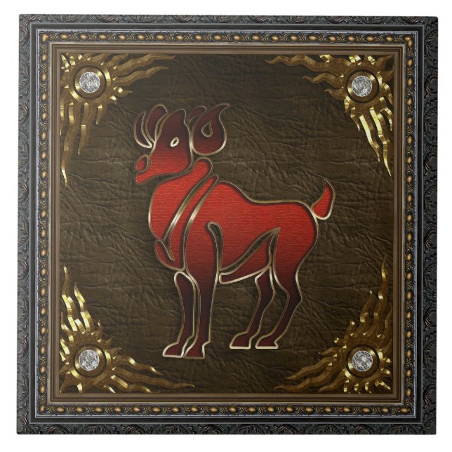 Zodiac-Fliese - Widder Fliese (Vorderseite)