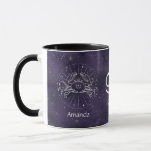 Zodiac-Gebärmutterhalskrebs Wasserfarbe Anpassbare Tasse