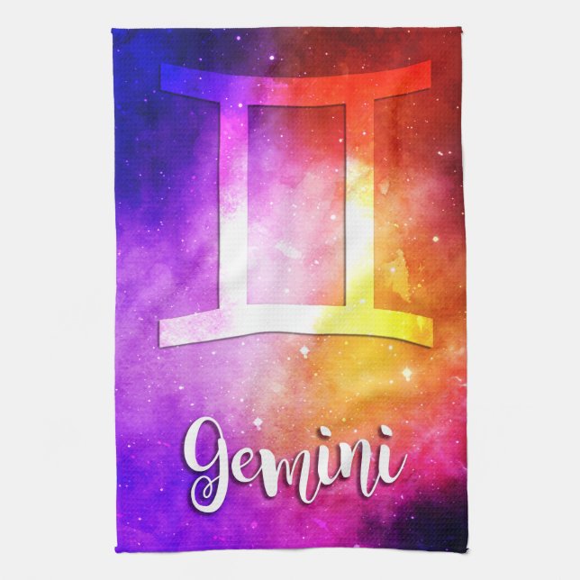 Zodiac : Gemini Candy Space Geschirrtuch (Vertikal)