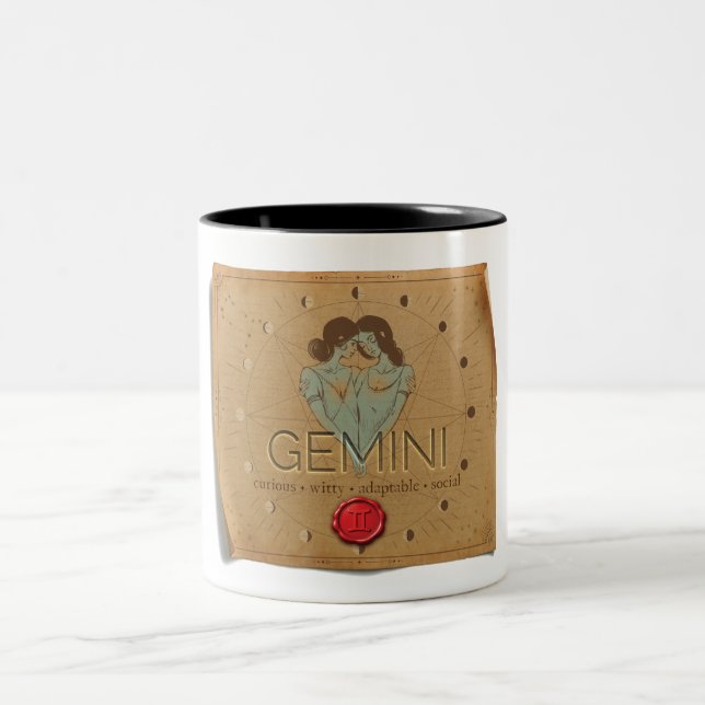 Zodiac - Gemini - Coffee Mug Zweifarbige Tasse (Mittel)