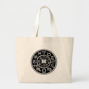 Zodiac - Gemini Constellation & Planetary Design Jumbo Stoffbeutel