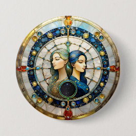 Zodiac - Gemini Die Zwillinge Button