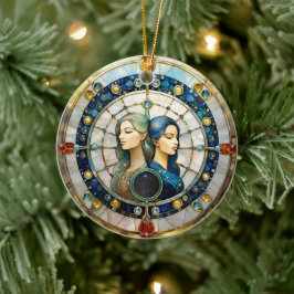 Zodiac - Gemini Die Zwillinge Keramik Ornament