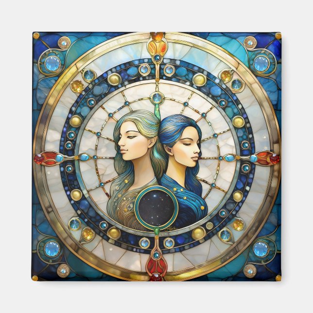 Zodiac - Gemini Die Zwillinge Magnet (Vorne)