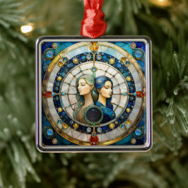 Zodiac - Gemini Die Zwillinge Ornament Aus Metall