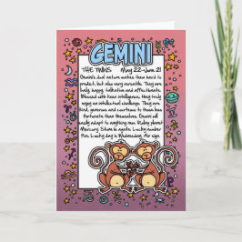 Zodiac - Gemini Fun Fakten Karte