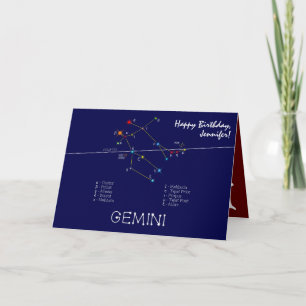 Zodiac Gemini Konstellation Karte