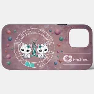 Zodiac Gemini Niedlich Cat Wheel Planet Astrologie Case-Mate iPhone Hülle