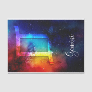 Zodiac : Gemini Rainbow Space Seidenpapier