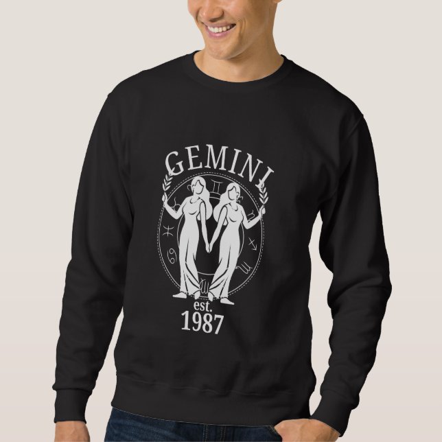 Zodiac Gemini Twins Geboren 1987 Sweatshirt (Vorderseite)