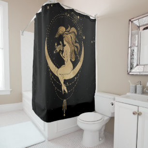 Zodiac Goddess Cosmic Gold Cancer Astrologie Duschvorhang