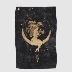 Zodiac Goddess Cosmic Gold Cancer Astrologie Golfhandtuch