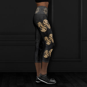 Zodiac Goddess Cosmic Gold Pisces Astrologie Capri Leggings