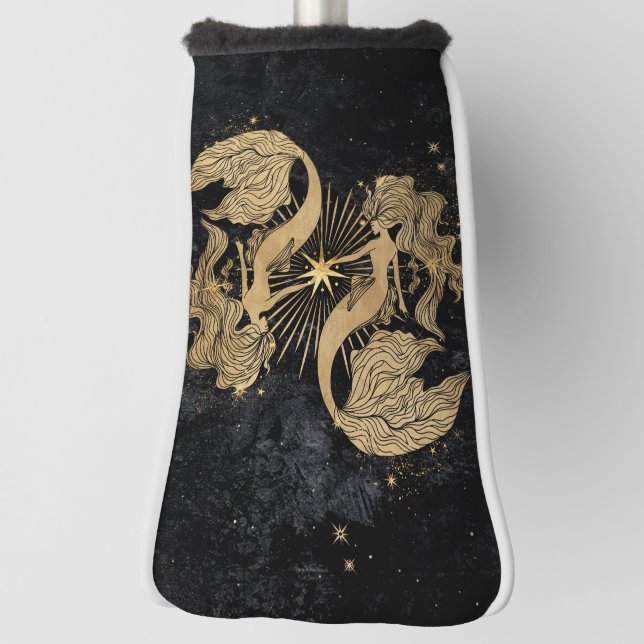 Zodiac Goddess | Cosmic Gold Pisces Astrologie Golf Headcover (Rotieren 90)